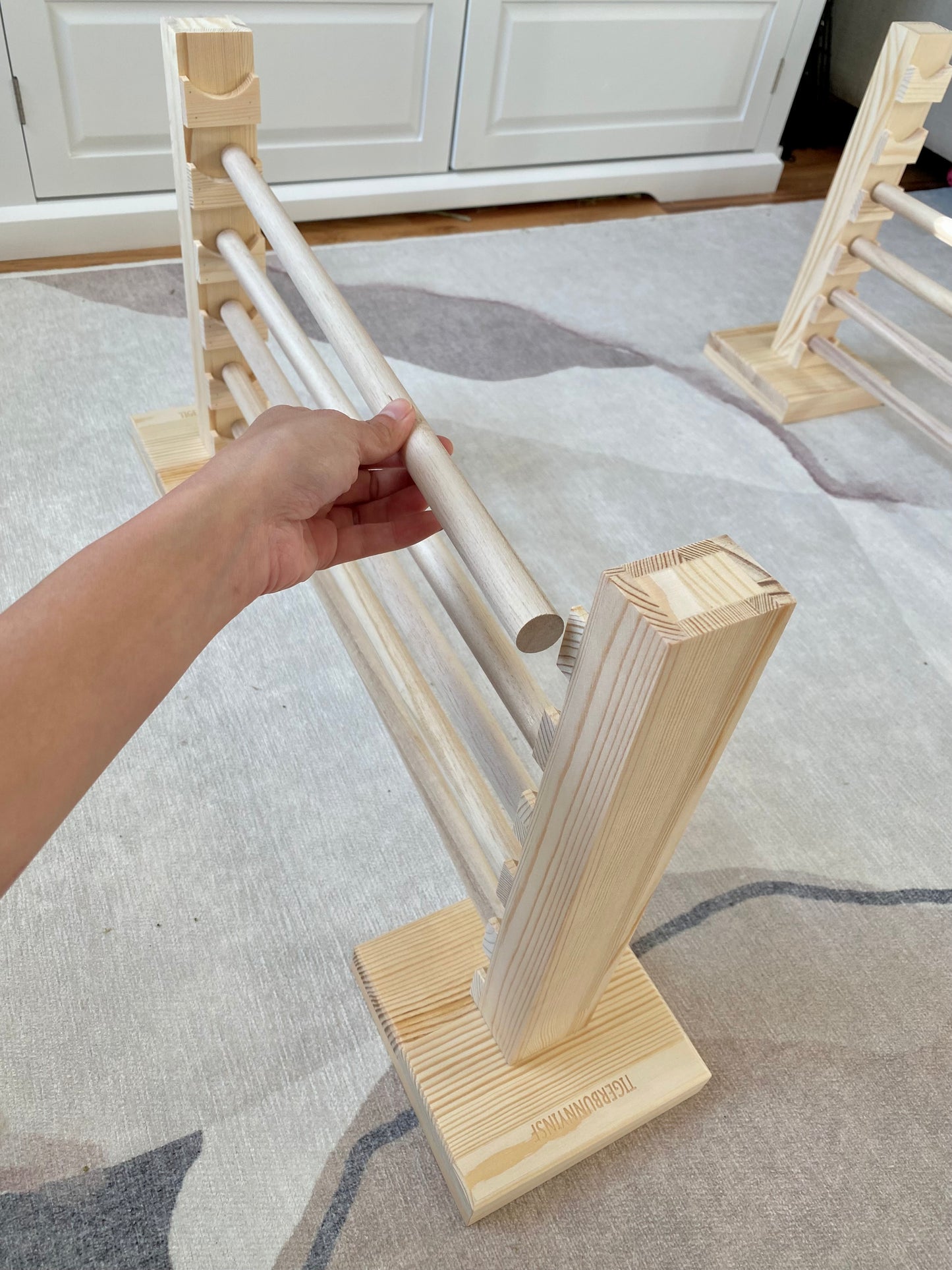 Rabbit Jump Bar l Natural Wood Toy
