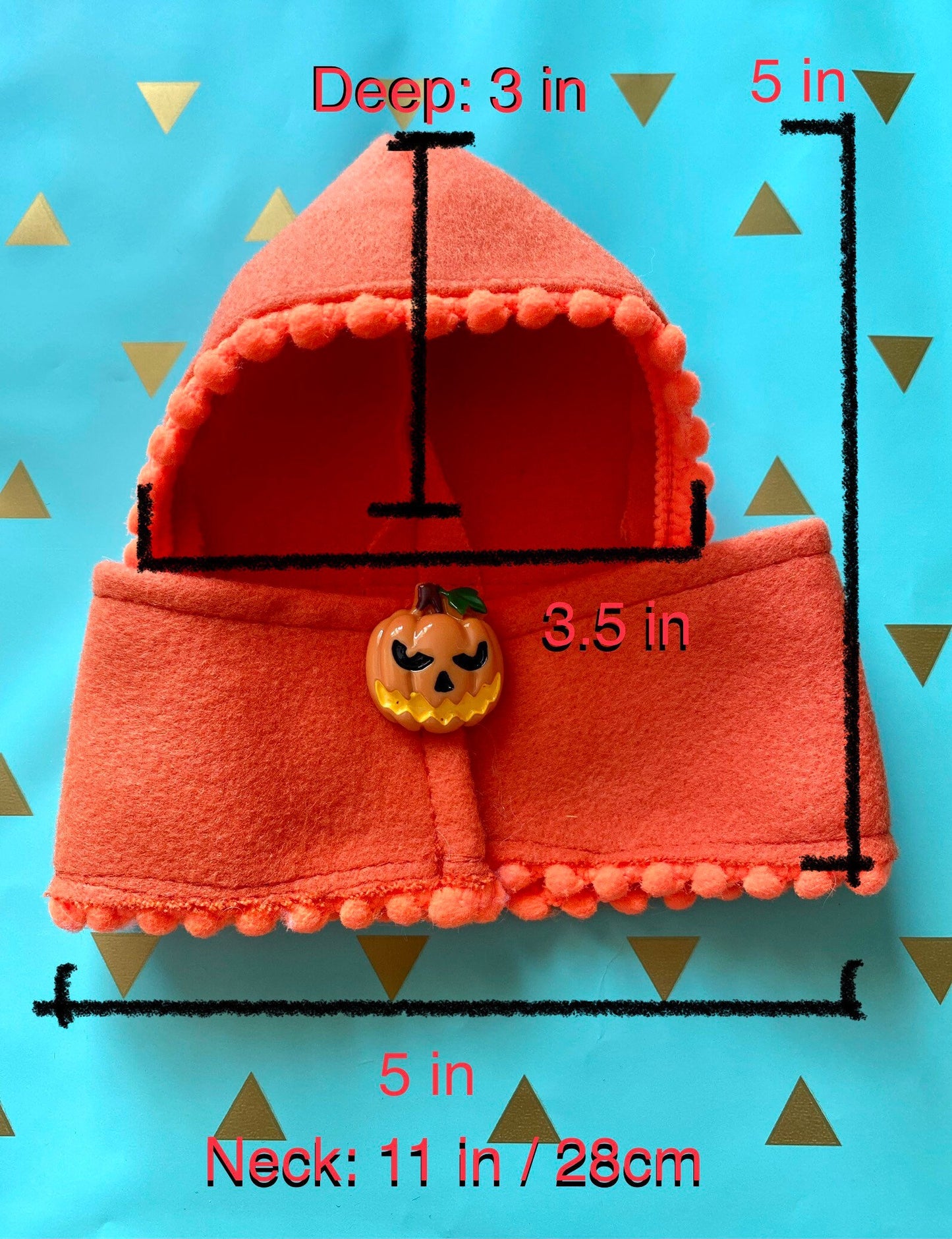 Halloween Cloak Costume Red Black Orange Colors for Rabbit Bunny
