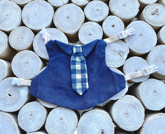 Bunny Plaid Necktie Blue Harness